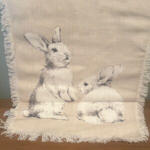 Rachel Ashwell Fringed Bunny Easter Spring Table Runner